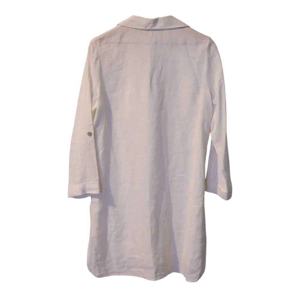 Soft Surroundings Linen White Shirt Dress S‎